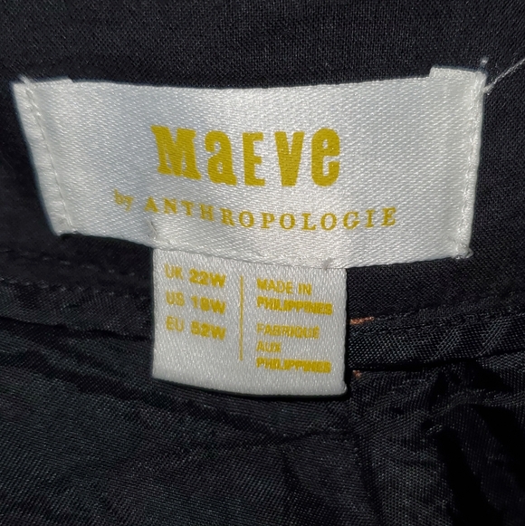 Maeve 18W, Plaid, Rhinestone, Anthropologie Tan Wide Leg Pants - Picture 2 of 8